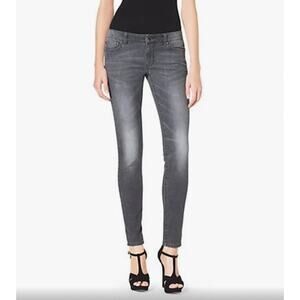 Michael Kors Skinny Lace Pocket Black Wash Denim Jeans, 8